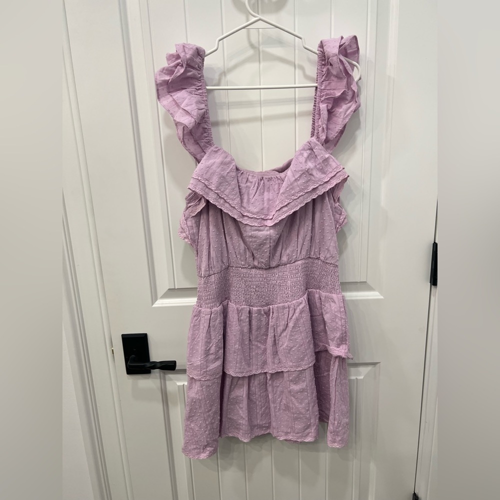 Fanco Ruffled Lavender Mini Dress - Picture 2 of 4